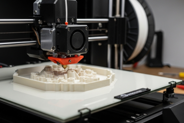3D printer actively printing a detailed model on a build plate showing proper setup to avoid print failures and ensure successful prints