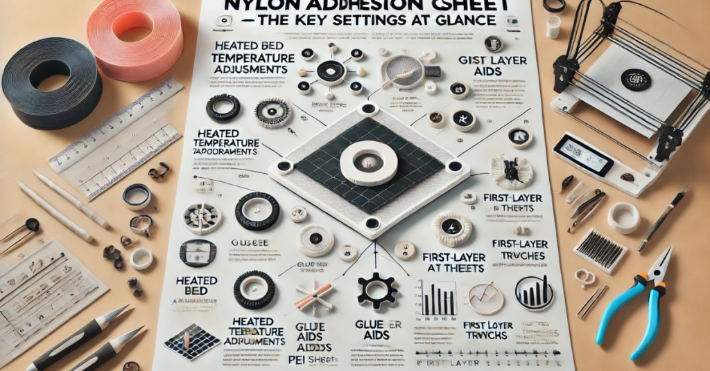 Detailed view of a nylon gear print showing clean first layer bonding on a textured build plate.