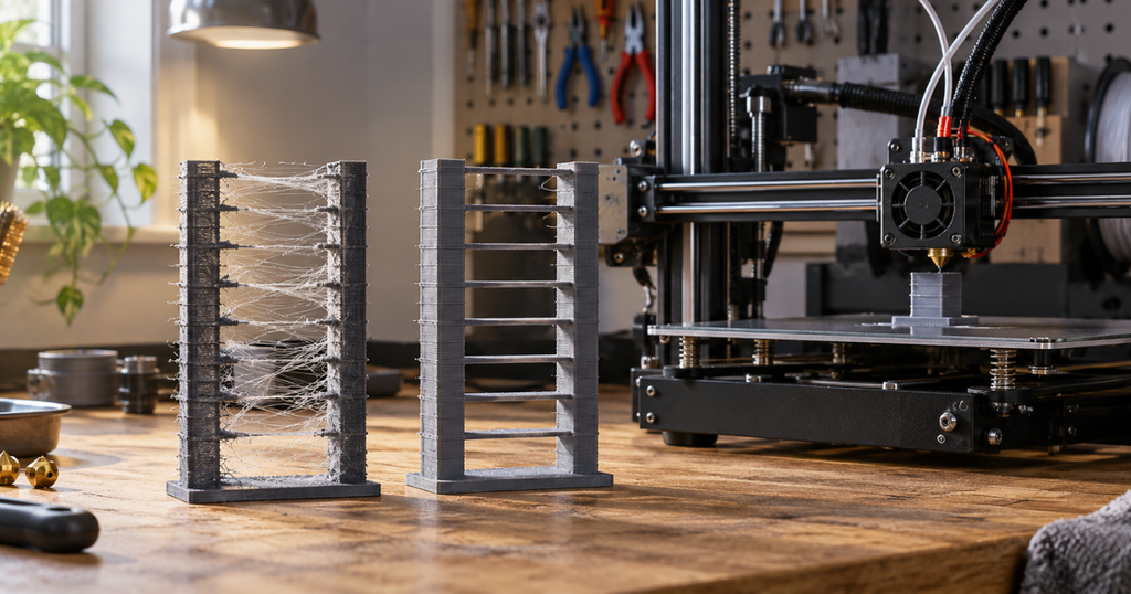 A 3D printer lays down a broad first-layer calibration pattern on the build plate.